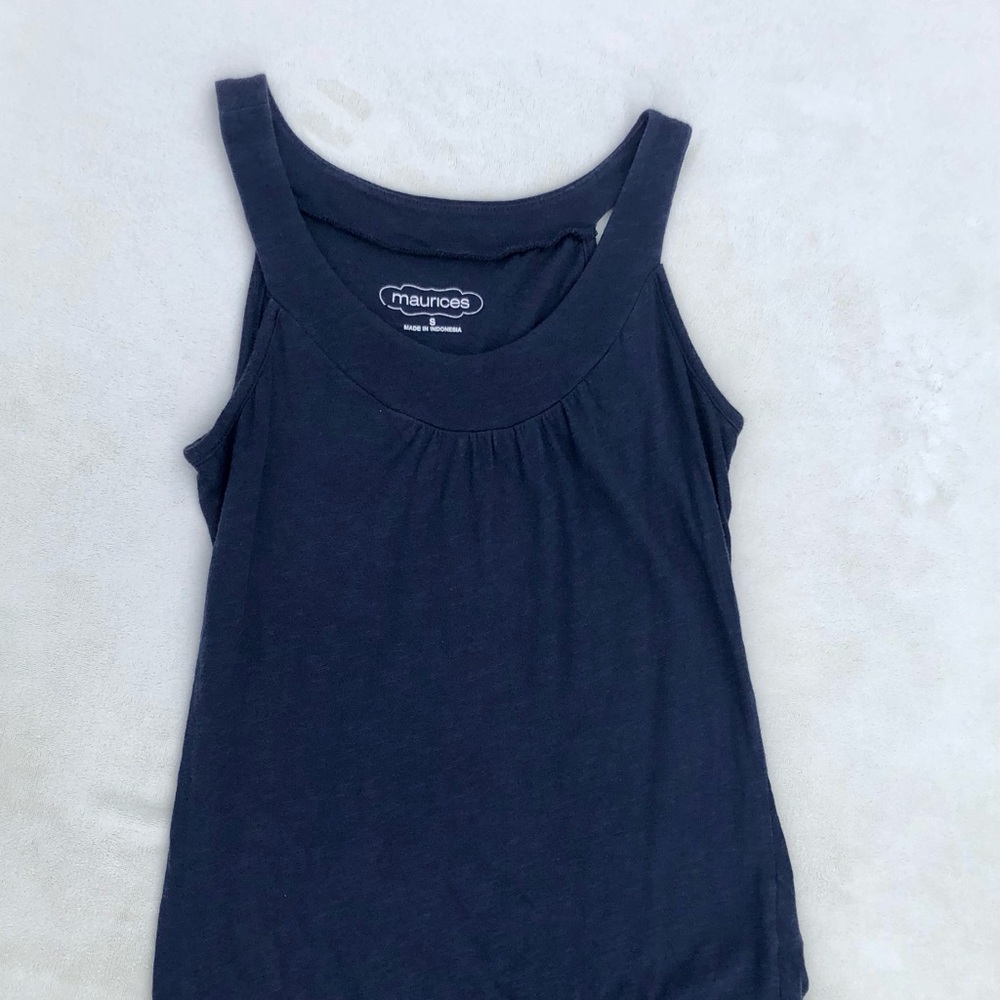 Maurices Tank Top Shirt 100% Cotton Navy Sz. small